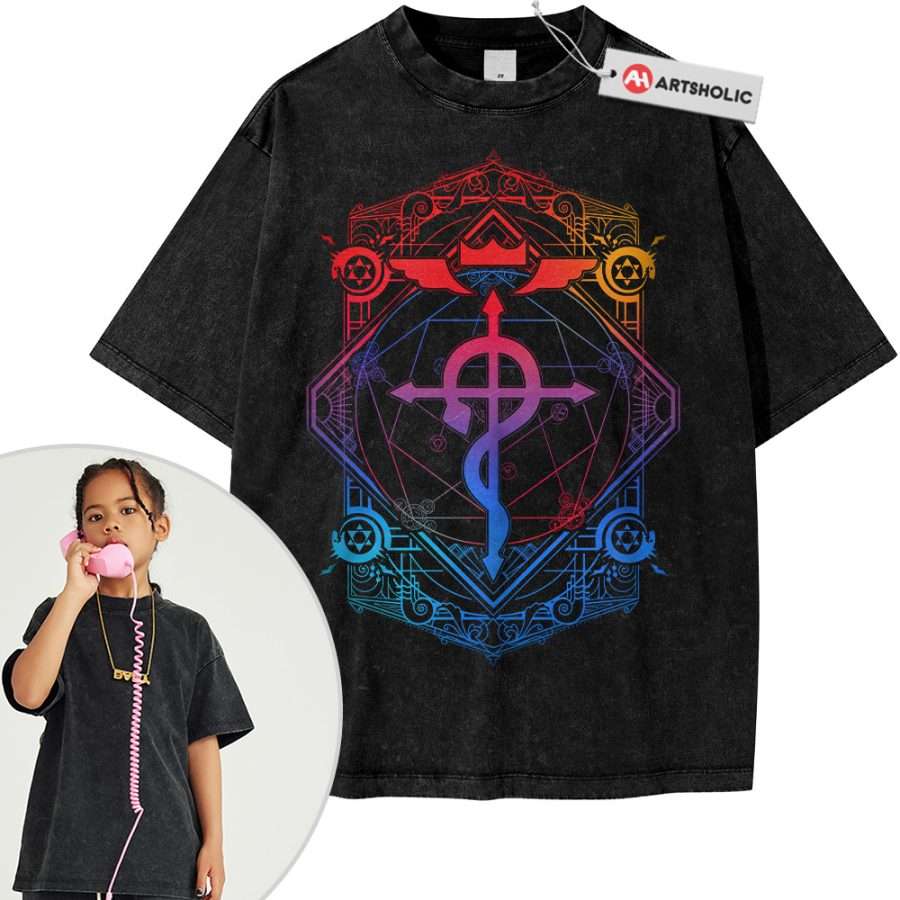 Alternative view of Fullmetal Alchemist Tee For Kids, Anime Tee For Kids, Vintage Tee For Kids