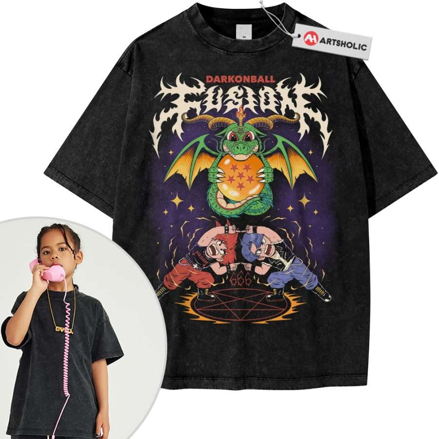 Alternative view of Fusion Son Goten vs Trunks Shirt For Kids, Dragon Ball Shirt For Kids, Anime Shirt For Kids, Vintage T-Shirt For Kids