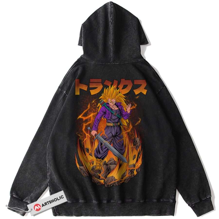 Alternative view of Future Trunks Hoodie, Dragon Ball Z Hoodie, DBZ Hoodie, Anime Hoodie, Vintage Hoodie