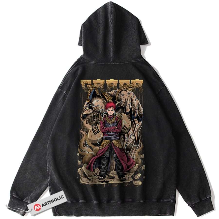 Alternative view of Gaara Hoodie, Naruto Hoodie, Anime Hoodie, Vintage Hoodie