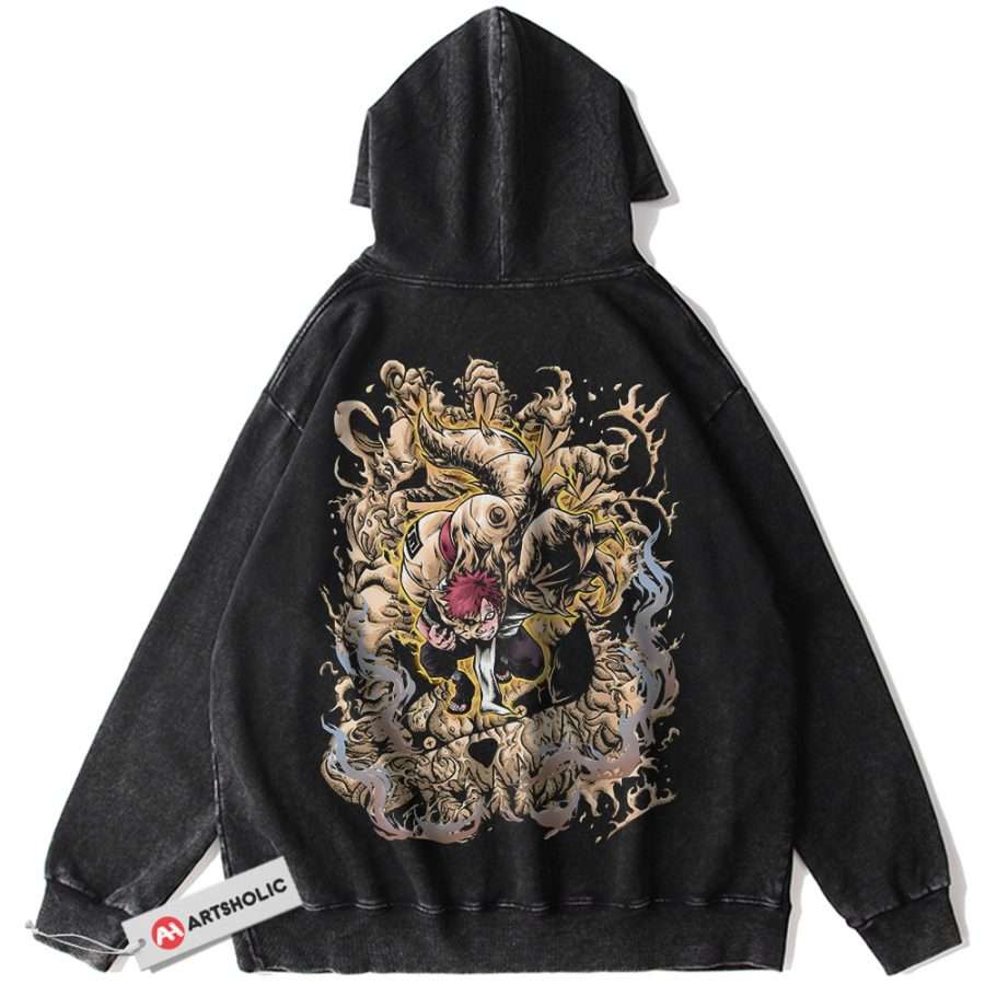 Alternative view of Gaara Hoodie, Naruto Hoodie, Anime Hoodie, Vintage Hoodie