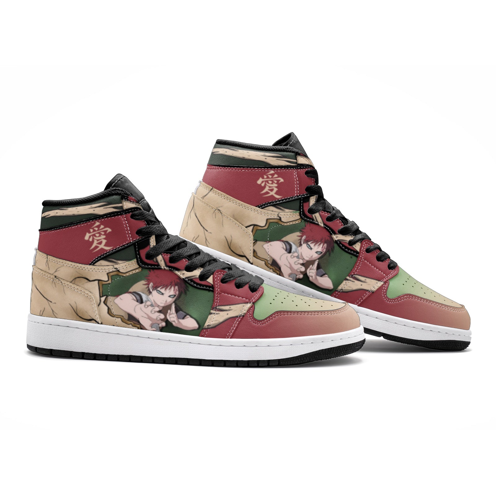 Gaara Ninja V2 Custom Sneaker Mid 1 Basketball Shoes - Otaku Hall