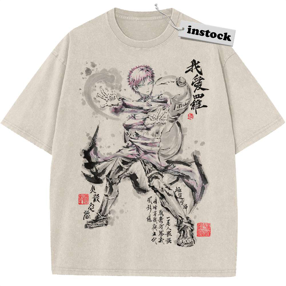 Gaara Shirt, Naruto Shirt, Anime Shirt, Vintage Tee