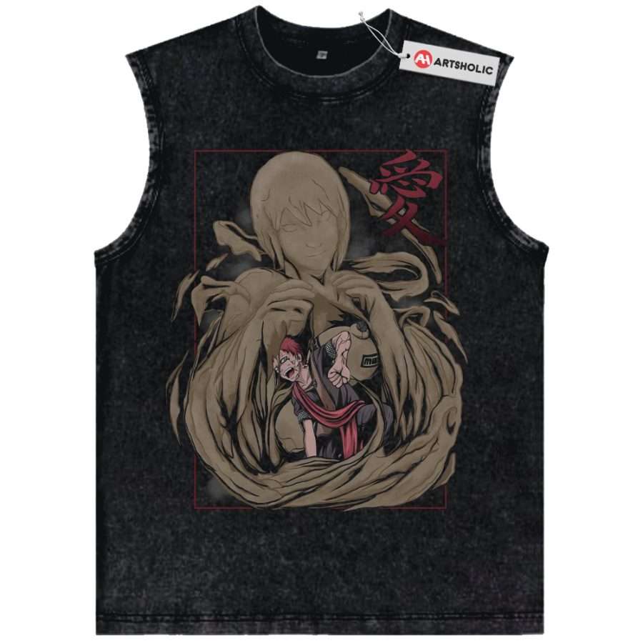 Alternative view of Gaara Tank Top, Naruto Tank Top, Anime Tank Top, Vintage Tank Top