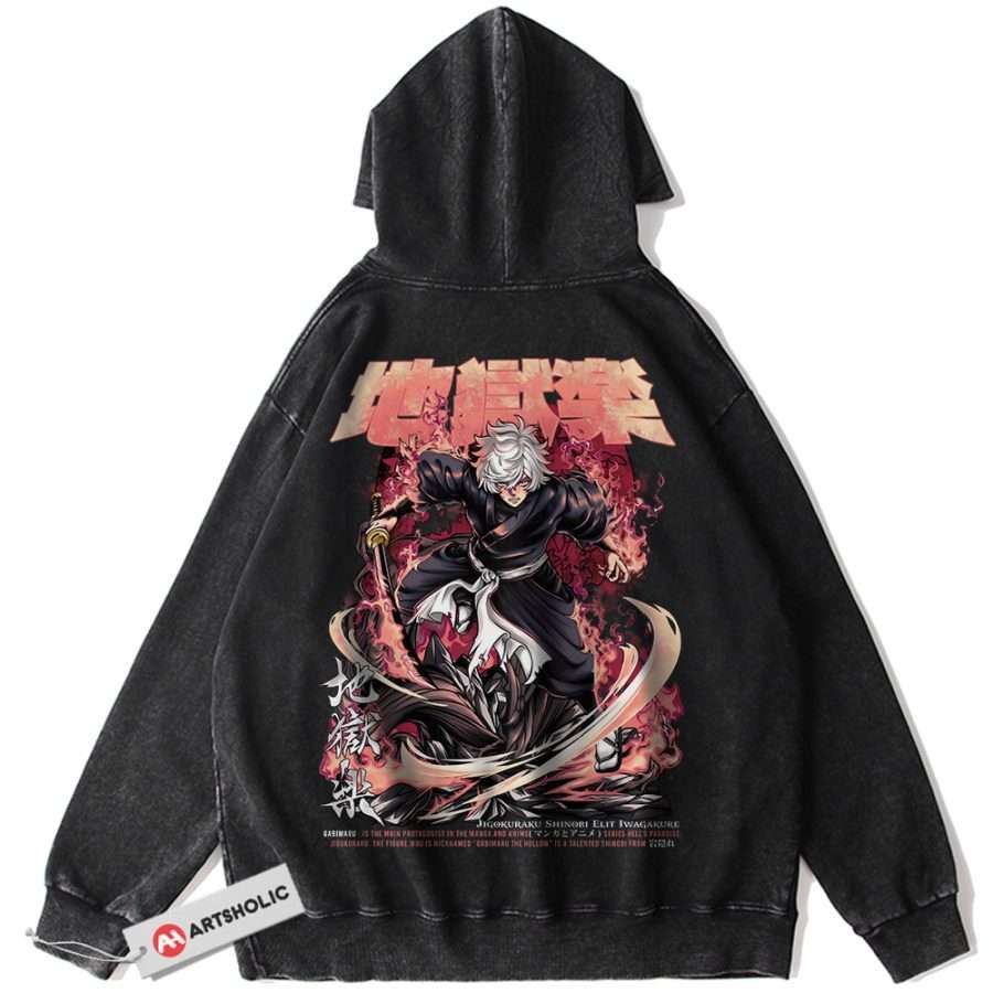 Alternative view of Gabimaru Hoodie, Hell’s Paradise Hoodie, Anime Hoodie, Vintage Hoodie