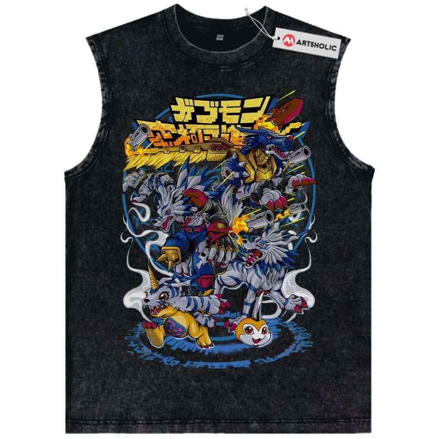 Alternative view of Gabumon Evolutions Tank Top, Digimon Tank Top, Anime Tank Top, Vintage Tank Top