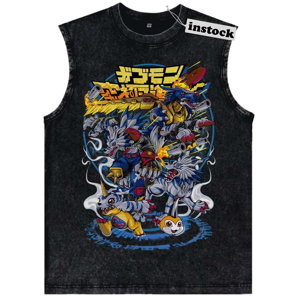 Gabumon Evolutions Tank Top, Digimon Tank Top, Anime Tank Top, Vintage Tank Top