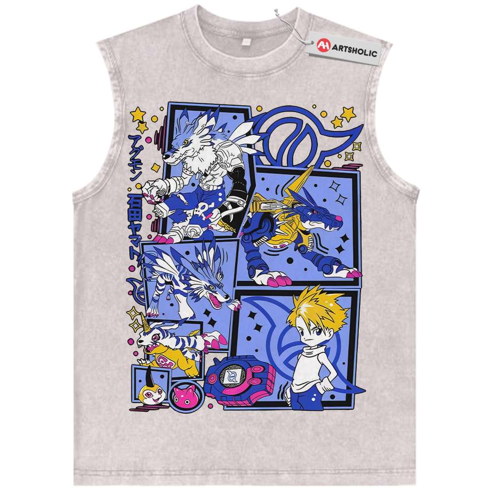 Alternative view of Gabumon Tank Top, Garurumon Tank Top, WereGarurumon Tank Top, MetalGarurumon Tank Top, Digimon Adventure Tank Top, Anime Tank Top, Vintage Tank Top