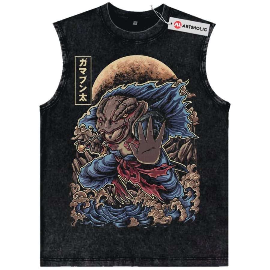 Alternative view of Gamabunta Tank Top, Naruto Tank Top, Anime Tank Top, Vintage Tank Top