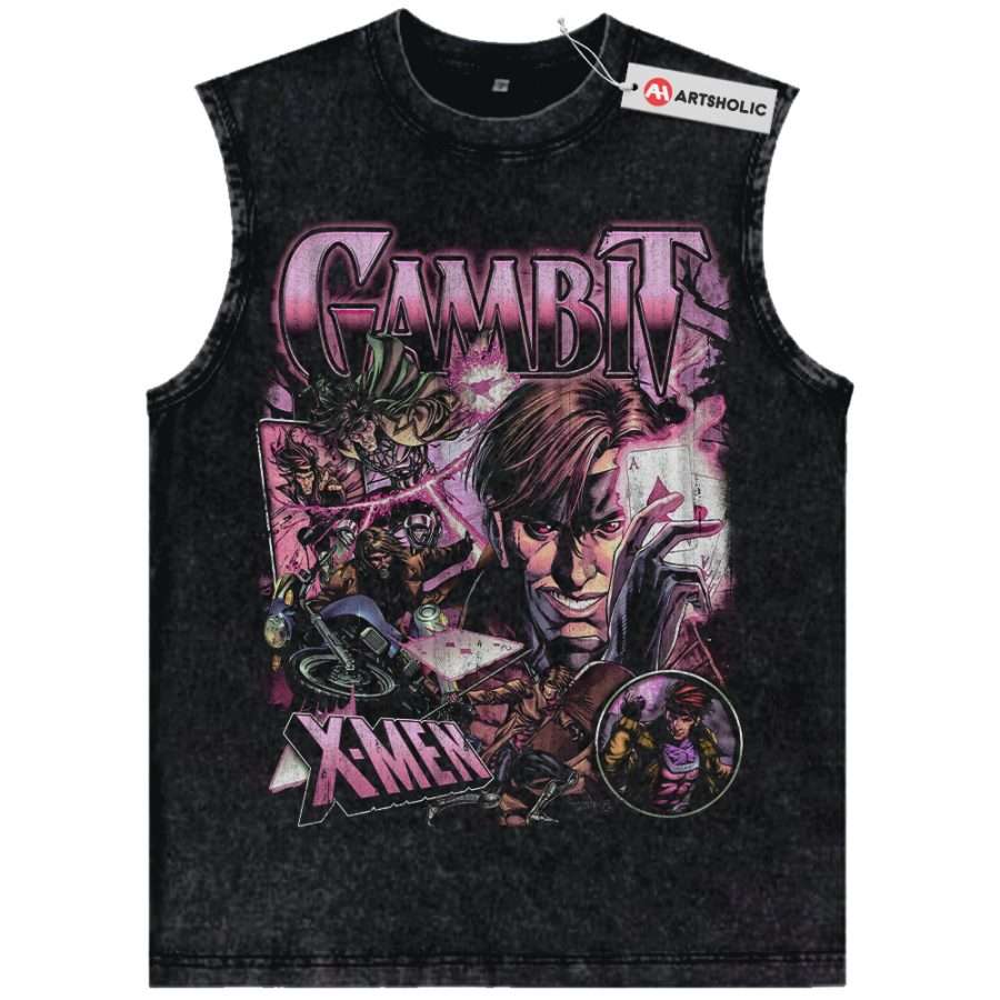 Alternative view of Gambit Tank Top, X-Men Tank Top, Marvel Comics Tank Top, Vintage Tank Top