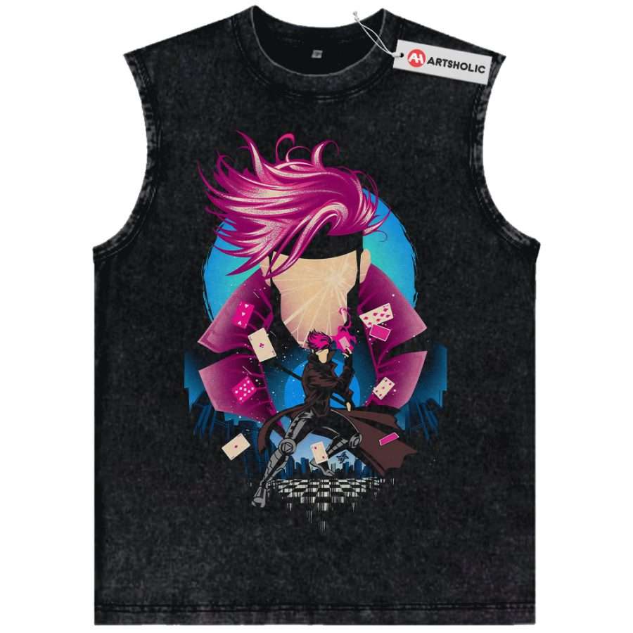 Alternative view of Gambit Tank Top, X-Men Tank Top, Marvel Comics Tank Top, Vintage Tank Top