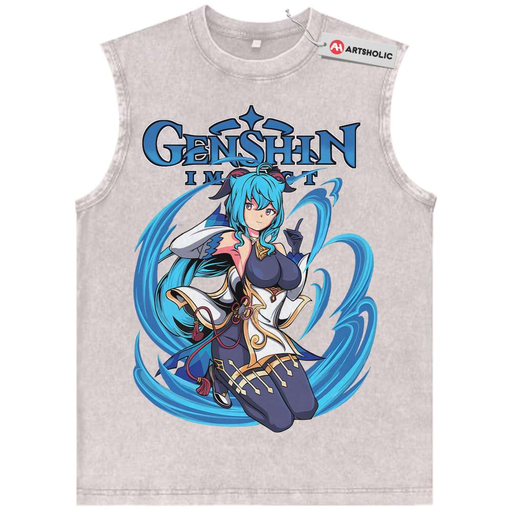 Alternative view of Ganyu Tank Top, Genshin Impact Tank Top, Game Tank Top, Vintage Tank Top