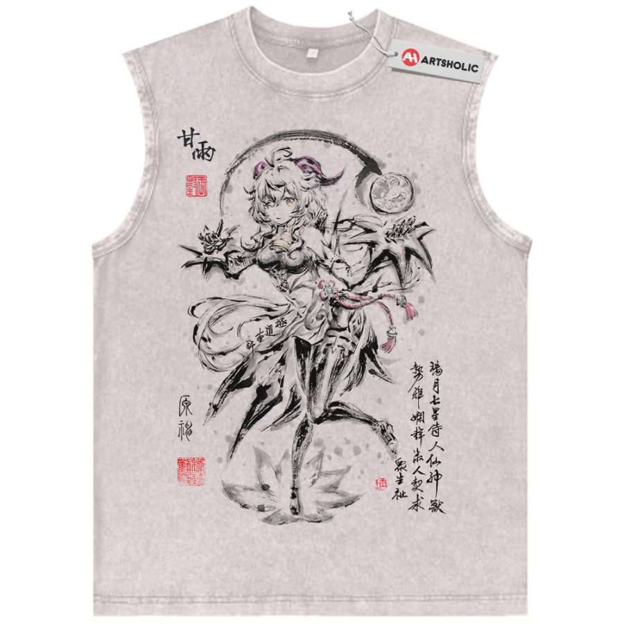 Alternative view of Ganyu Tank Top, Genshin Impact Tank Top, Game Tank Top, Vintage Tank Top