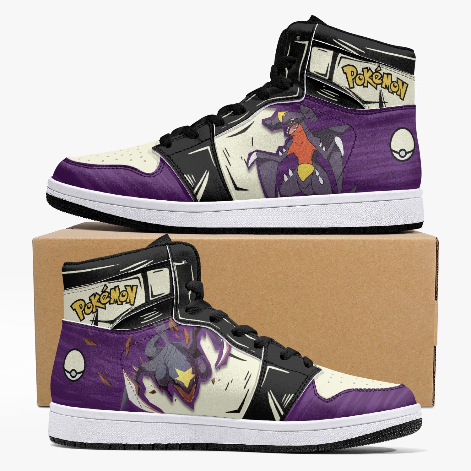 Garchomp Pokemon Custom Sneaker Mid 1 Basketball Shoes - Otaku Hall