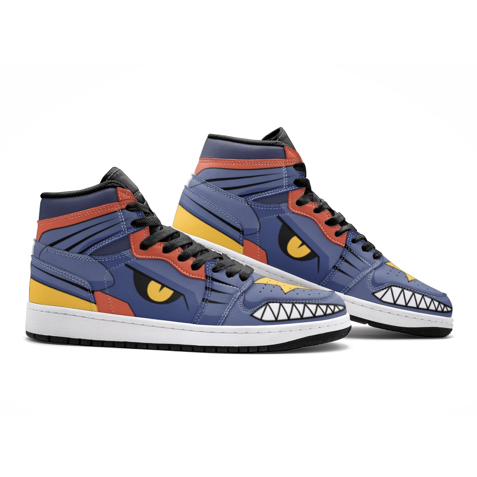 Alternative view of Garchomp Pokemon V2 Custom Sneaker Mid 1 Basketball Shoes - Otaku Hall