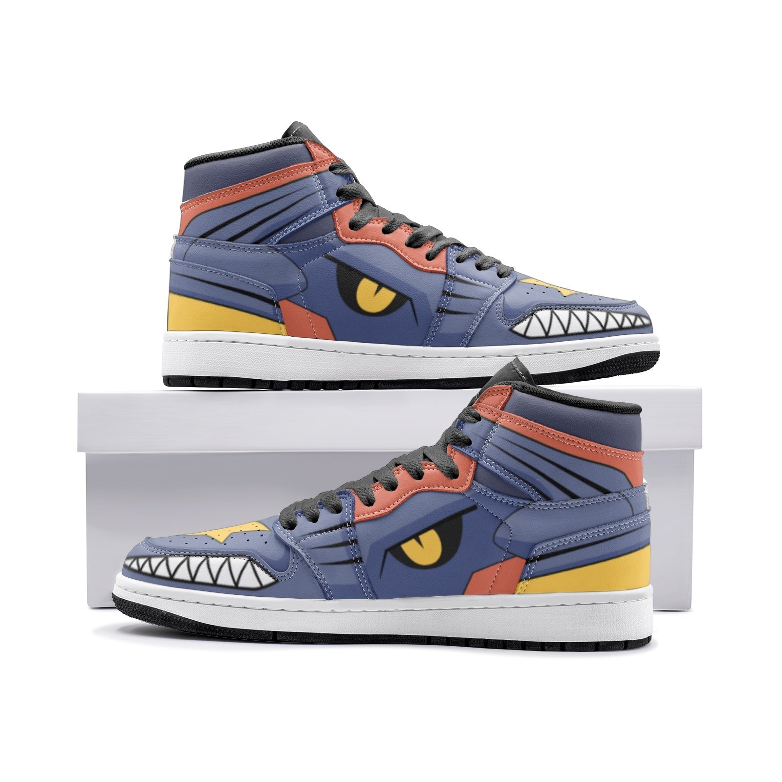 Garchomp Pokemon V2 Custom Sneaker Mid 1 Basketball Shoes - Otaku Hall