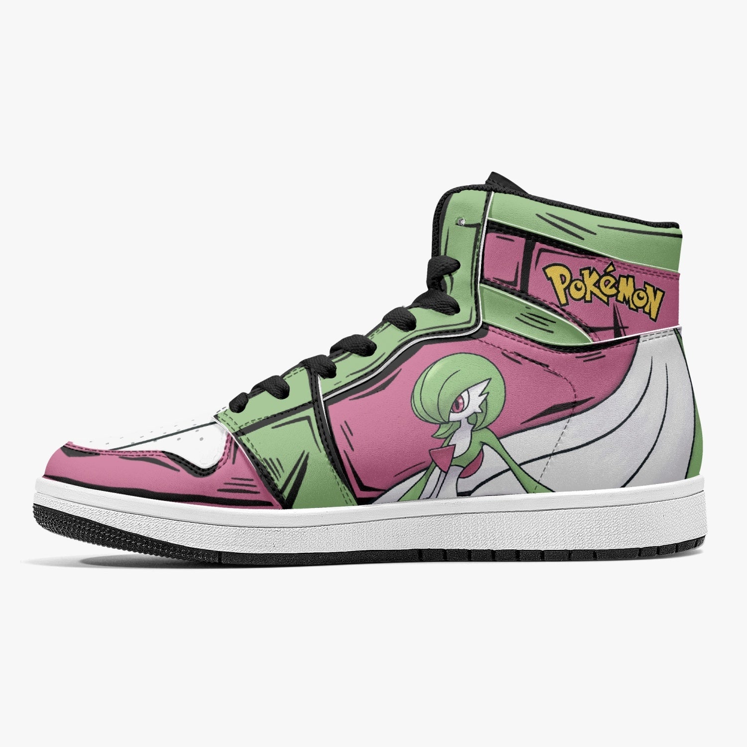 Alternative view of Gardevoir Pokemon Custom Sneaker Mid 1 Basketball Shoes - Otaku Hall