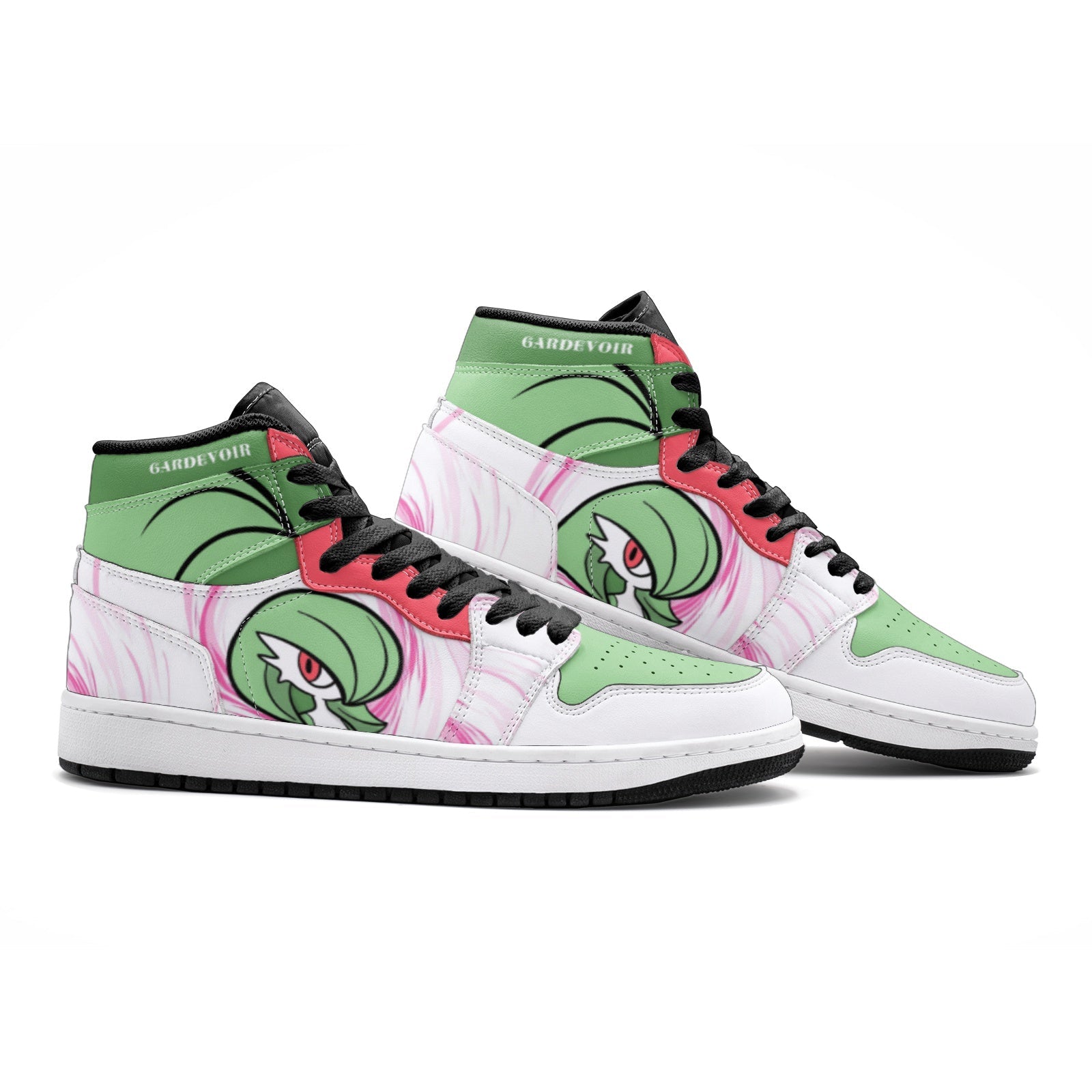 Alternative view of Gardevoir Pokemon V2 Custom Sneaker Mid 1 Basketball Shoes - Otaku Hall