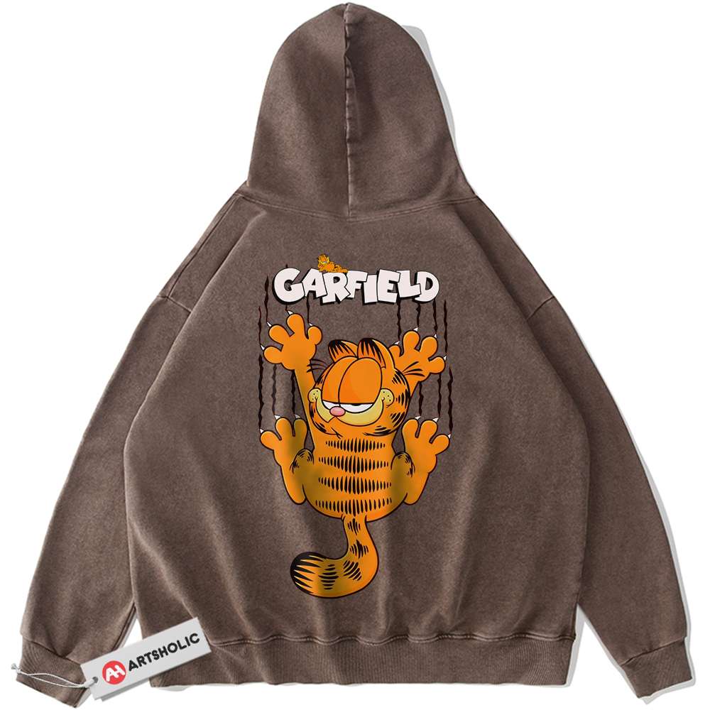 Alternative view of Garfield Hoodie, Animated Hoodie, Vintage Hoodie
