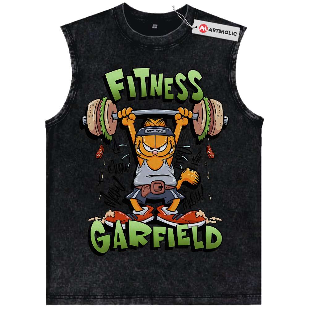 Alternative view of Garfield Tank Top, Animated Tank Top, Vintage Tank Top