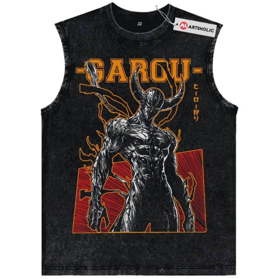 Alternative view of Garou Tank Top, One Punch Man Tank Top, Anime Tank Top, Vintage Tank Top