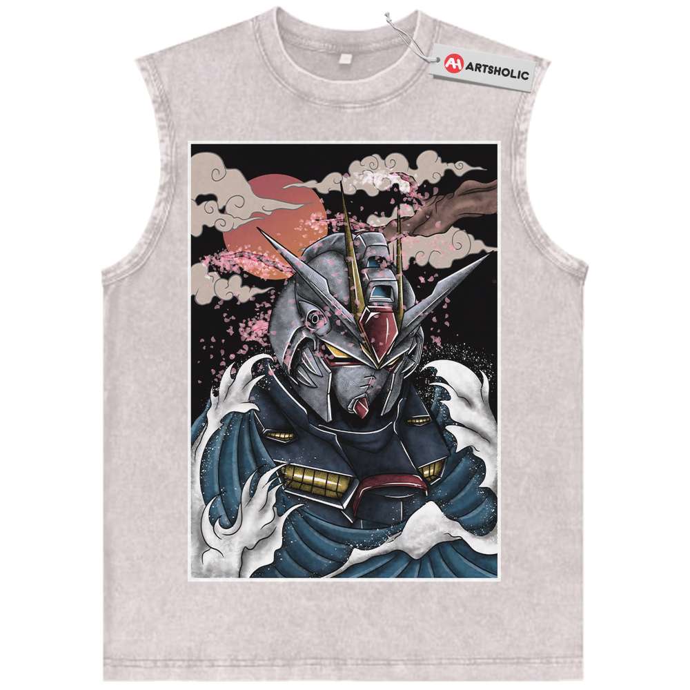 Alternative view of GAT-X105 Strike Gundam Tank Top, Anime Tank Top, Vintage Tank Top