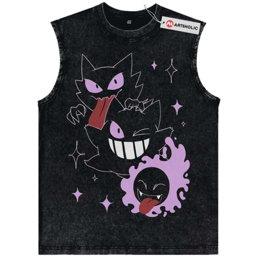 Alternative view of Gatsly Tank Top, Haunter Tank Top, Gengar Tank Top, Pokemon Tank Top, Anime Tank Top, Vintage Tank Top