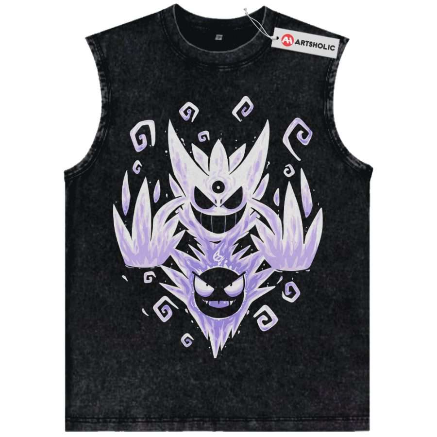 Alternative view of Gatsly vs Mega Gengar Tank Top, Pokemon Tank Top, Anime Tank Top, Vintage Tank Top