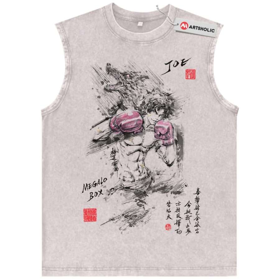 Alternative view of Gearless Joe Tank Top, Megalo Box Tank Top, Anime Tank Top, Vintage Tank Top