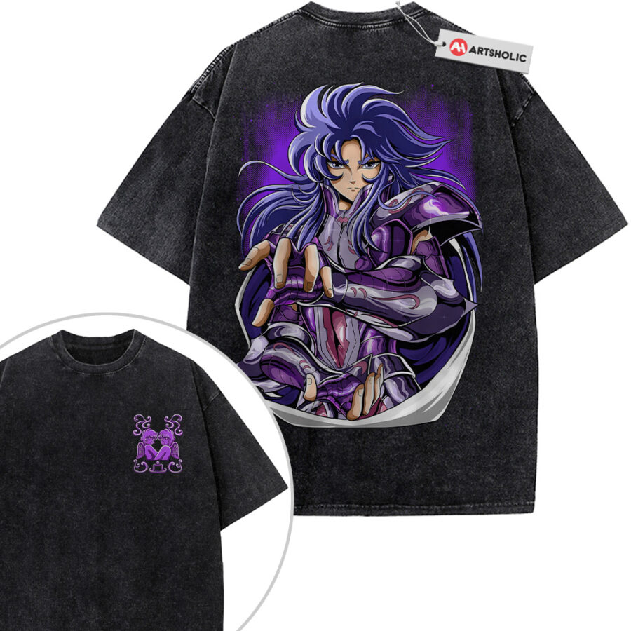 Alternative view of Gemini Saga Shirt, Pope Ares Shirt, Saint Seiya Shirt, Anime Shirt, Vintage T-Shirt 2-Sided