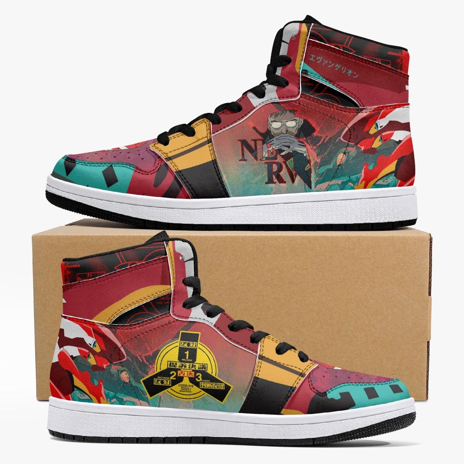Gendo Ikari Eva Unit 02 Neon Genesis Evangelion Custom Sneaker Mid 1 Basketball Shoes - Otaku Hall