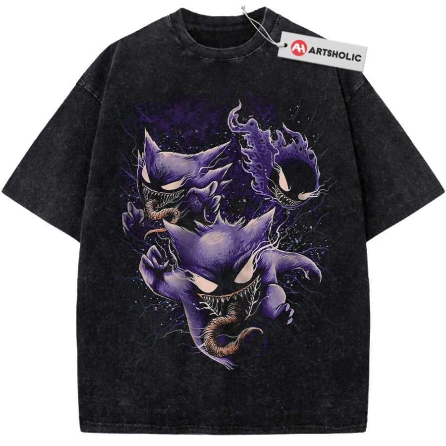 Alternative view of Gengar Gatsly vs Haunter Shirt, Pokemon shirt, Anime Shirt, Vintage T-Shirt