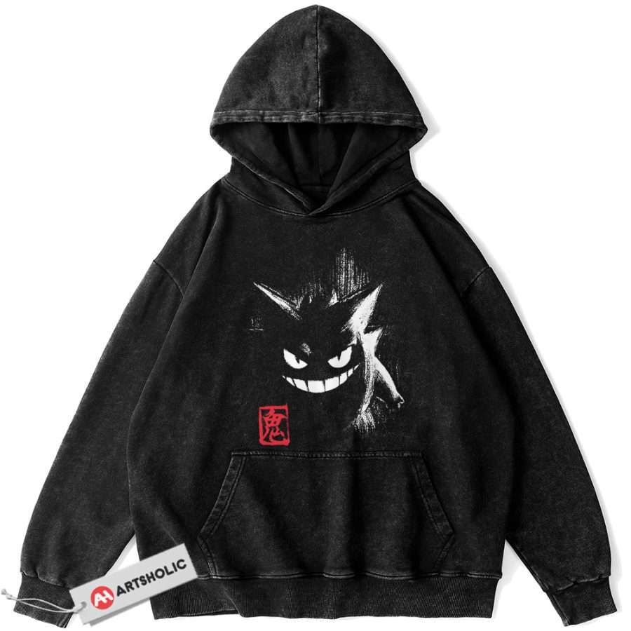 Alternative view of Gengar Hoodie, Pokemon Hoodie, Anime Hoodie, Vintage Hoodie