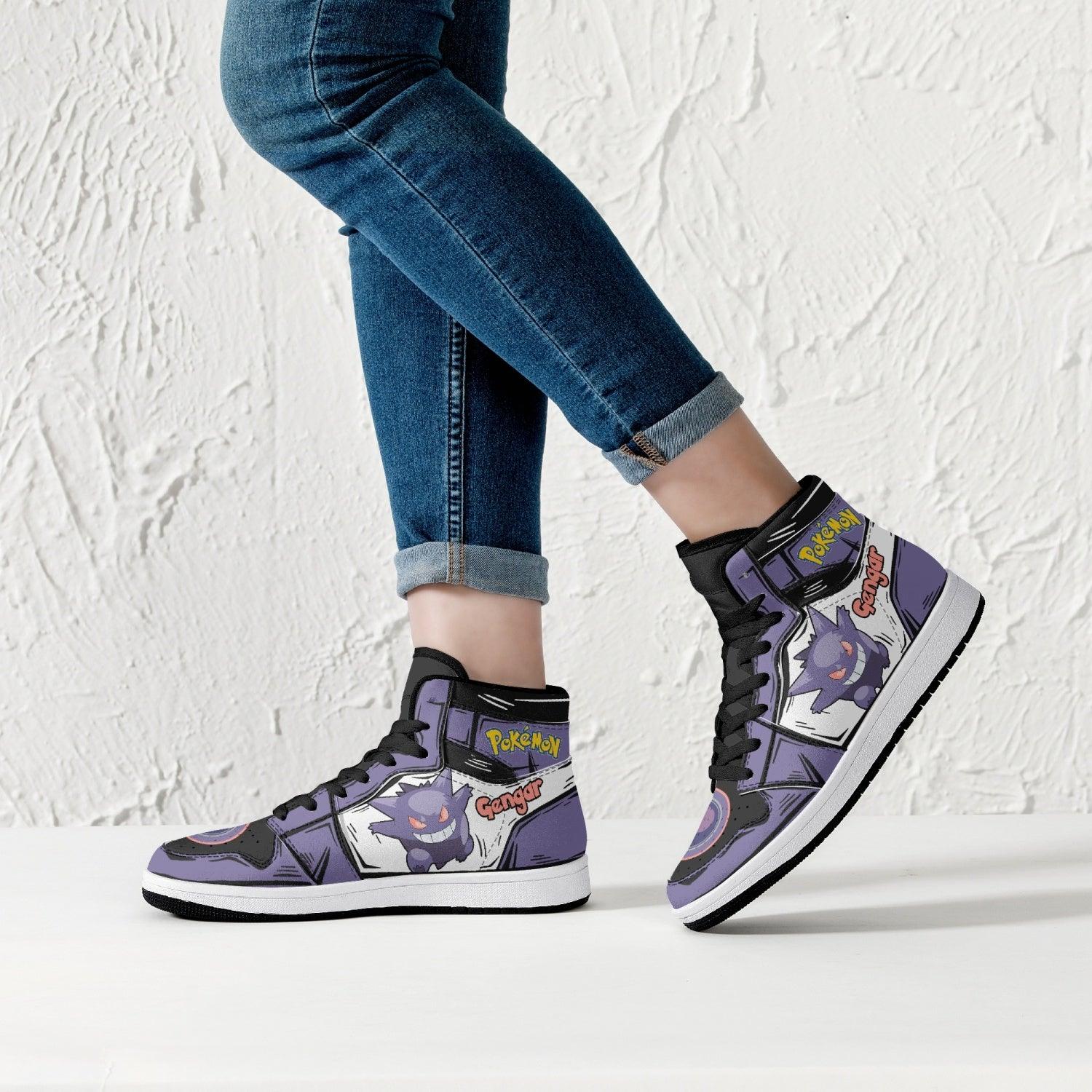 Alternative view of Gengar Pokemon Custom Sneaker Mid 1 Basketball Shoes - Otaku Hall