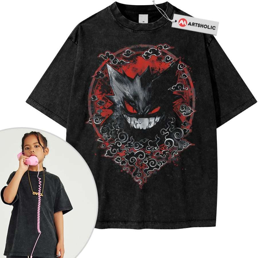 Alternative view of Gengar Shirt For Kids, Pokemon Shirt For Kids, Anime Shirt For Kids, Vintage Tee For Kids