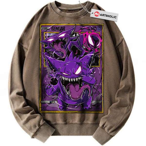 Alternative view of Gengar Sweatshirt, Pokemon Sweatshirt, Anime Sweatshirt, Vintage Sweater