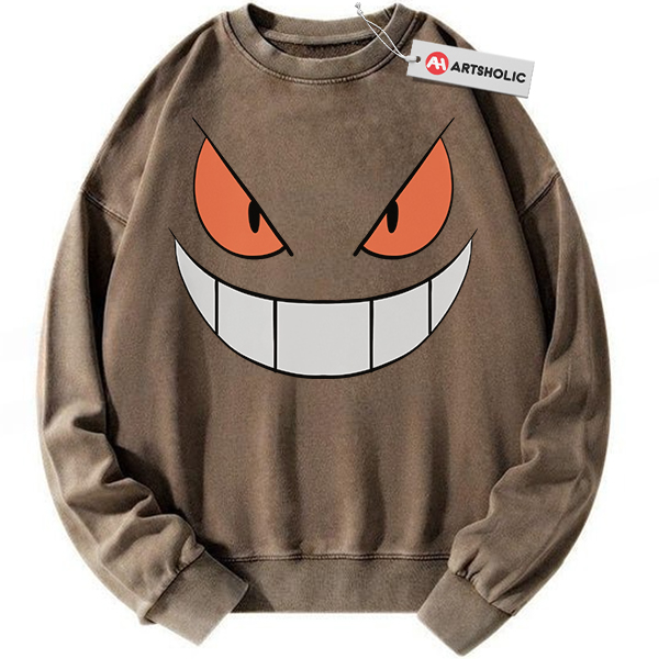 Alternative view of Gengar Sweatshirt, Pokemon Sweatshirt, Anime Sweatshirt, Vintage Sweatshirt