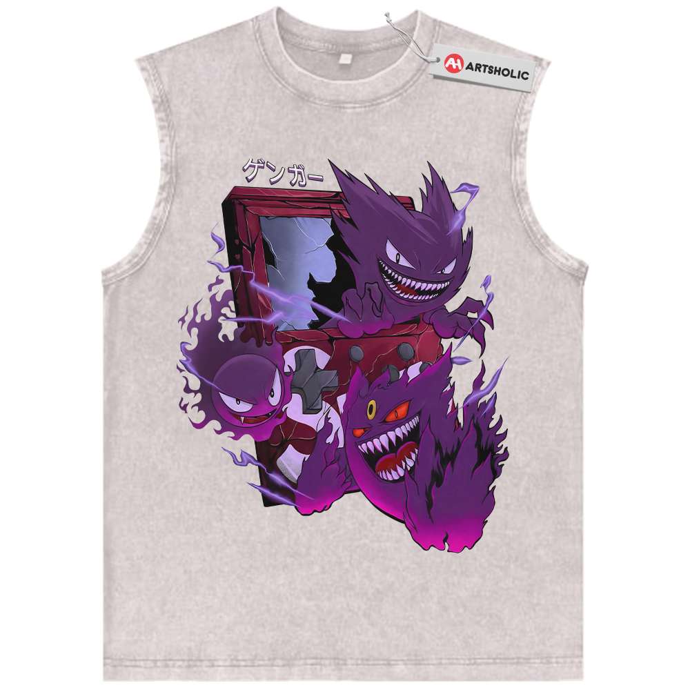 Alternative view of Gengar Tank Top, Gatsly Tank Top, Haunter Tank Top, Pokemon Tank Top, Anime Tank Top, Vintage Tank Top