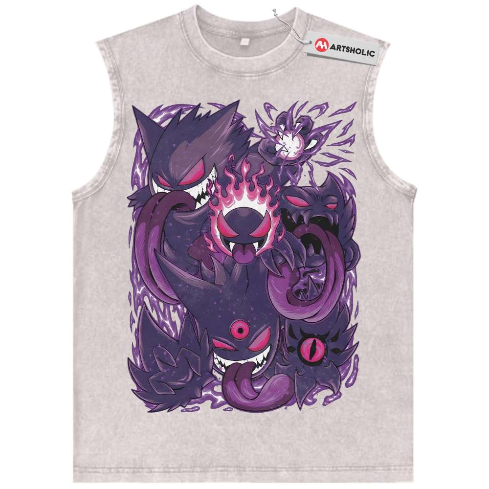 Alternative view of Gengar Tank Top, Gatsly Tank Top, Haunter Tank Top, Pokemon Tank Top, PKM Tank Top, Anime Tank Top, Vintage Tank Top