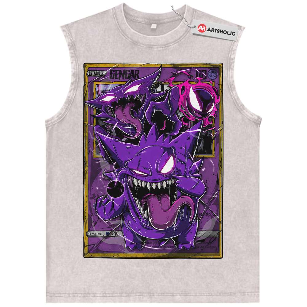 Alternative view of Gengar Tank Top, Pokemon Tank Top, Anime Tank Top, Vintage Tank Top