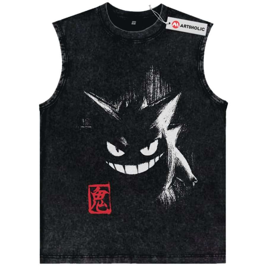 Alternative view of Gengar Tank Top, Pokemon Tank Top, Anime Tank Top, Vintage Tank Top