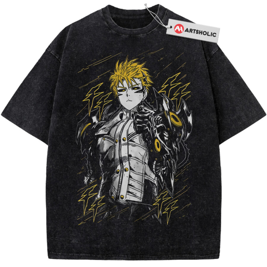 Alternative view of Genos Shirt, One Punch Man Shirt, Anime Shirt, Vintage T-Shirt