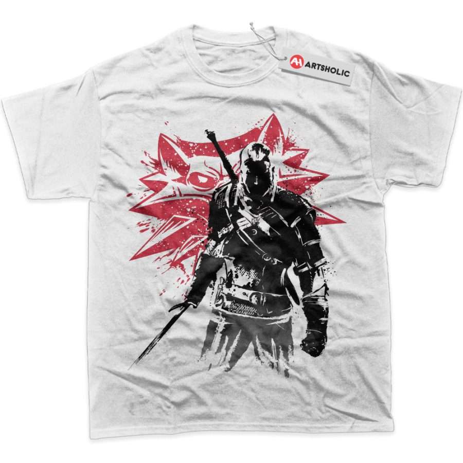 Alternative view of Geralt of Rivia Shirt, The Witcher Shirt, Game Shirt, Graphic Tee