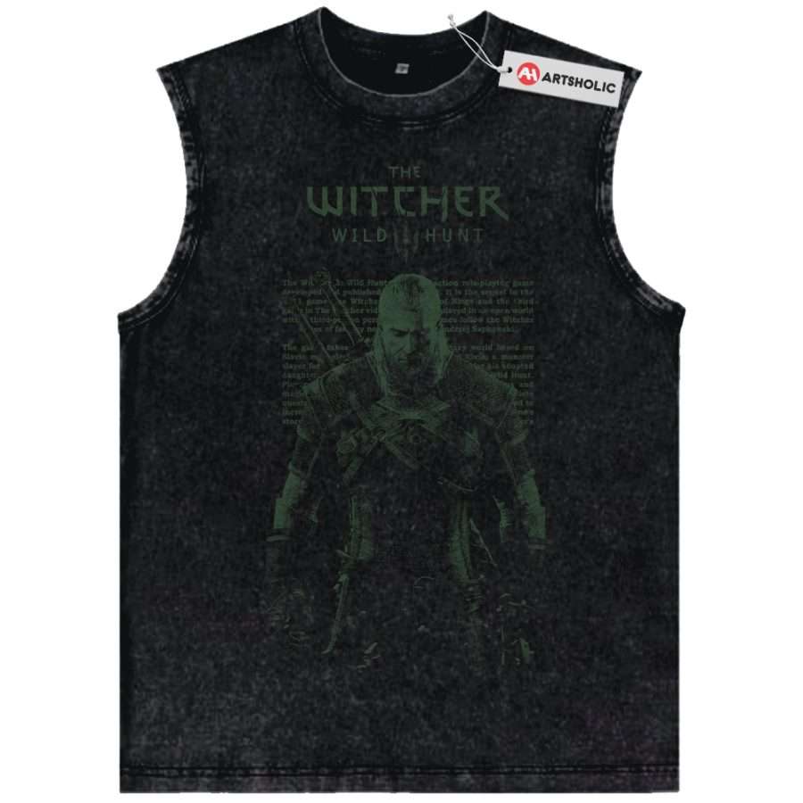 Alternative view of Geralt of Rivia Tank Top, The Witcher Tank Top, Game Tank Top, Vintage Tank Top