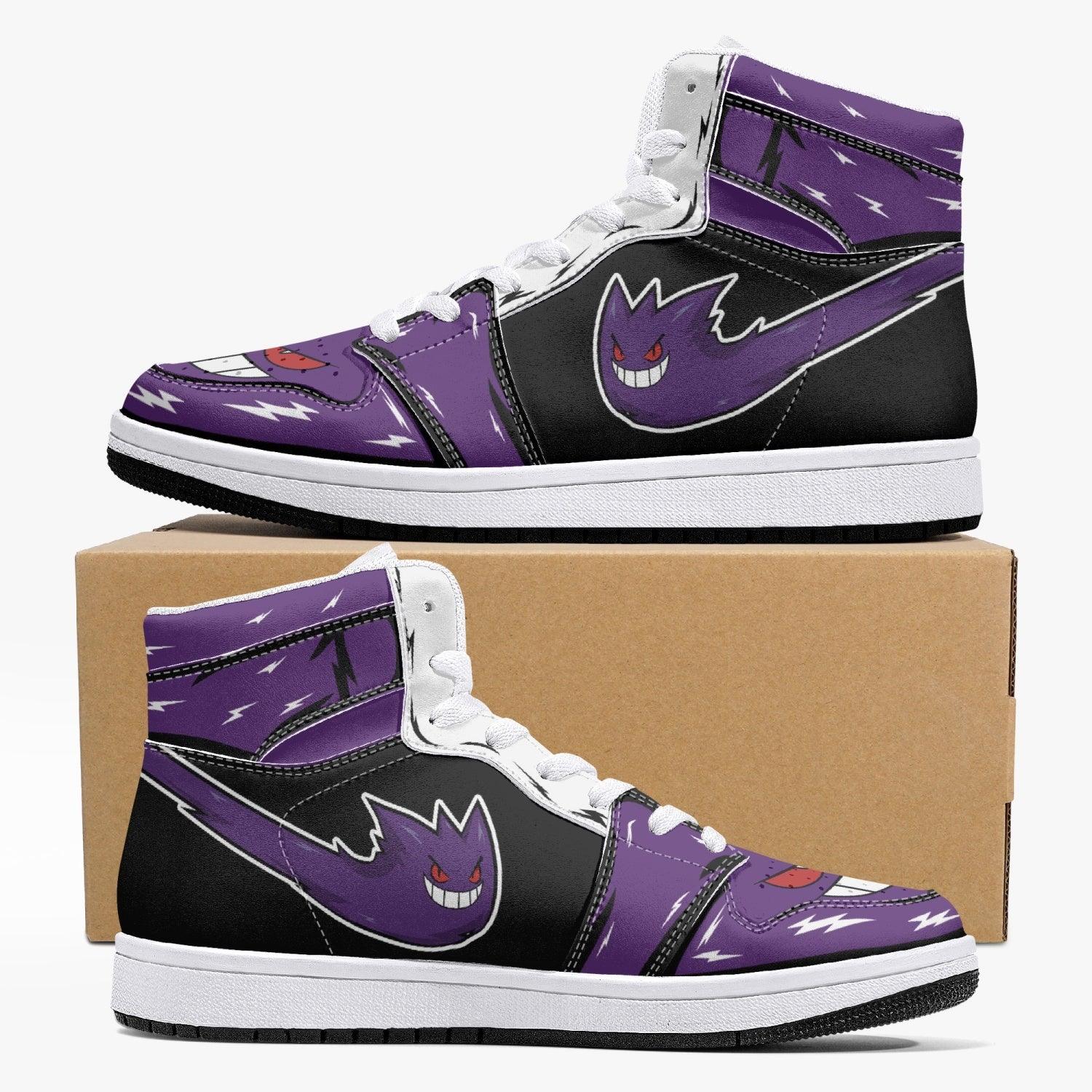 Ghost Gengar Pokemon Custom Sneaker Mid 1 Basketball Shoes - Otaku Hall