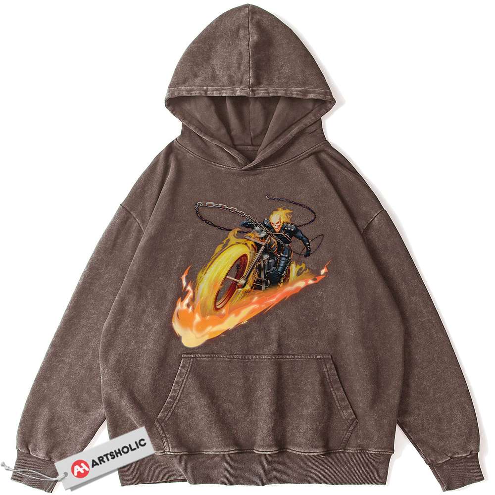 Alternative view of Ghost Rider Hoodie, Marvel Comics Hoodie, Vintage Hoodie