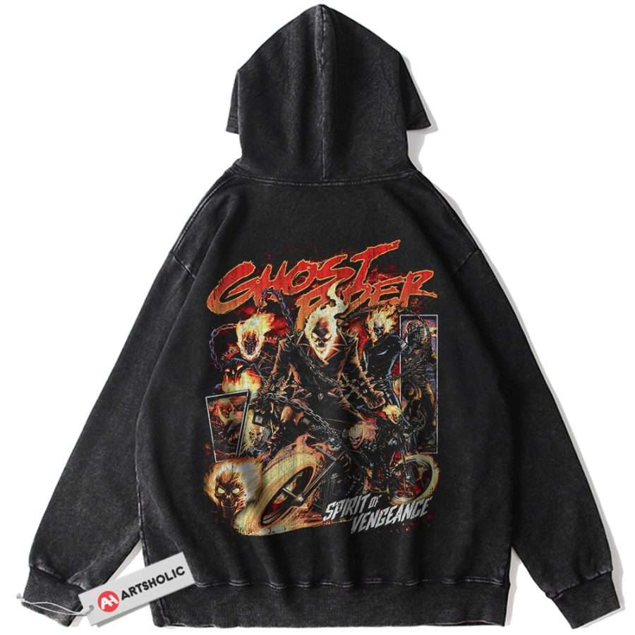 Alternative view of Ghost Rider Hoodie, Marvel Comics Hoodie, Vintage Hoodie