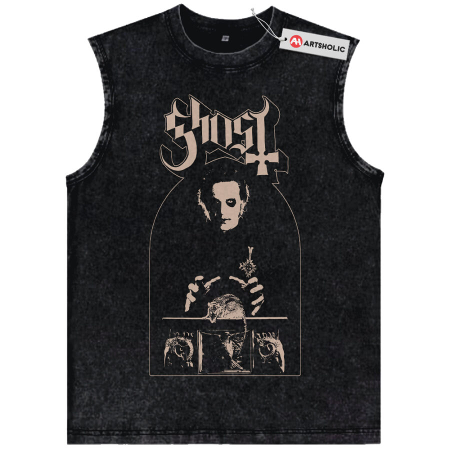 Alternative view of Ghost Tank Top, Halloween Tank Top, Horror Tank Top, Vintage Tank Top