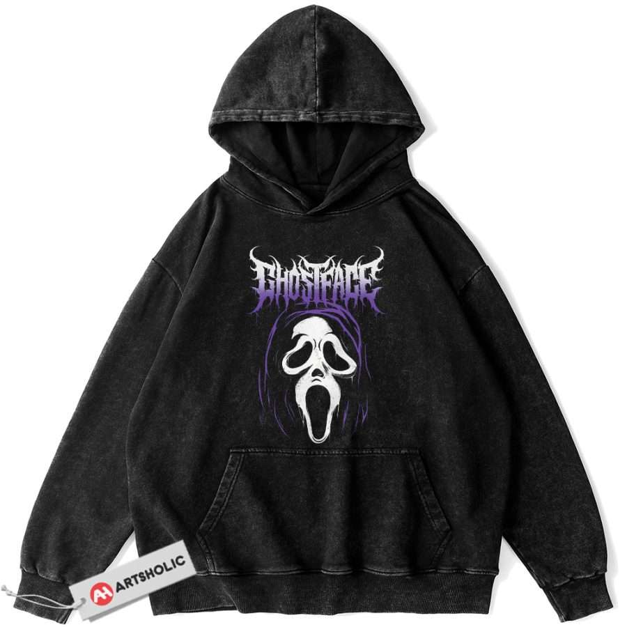 Alternative view of Ghostface Hoodie, Scream Hoodie, Halloween Hoodie, Horror Hoodie, Vintage Hoodie