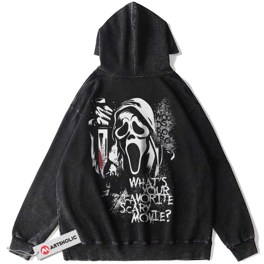 Alternative view of Ghostface Hoodie, Scream Hoodie, Halloween Hoodie, Horror Hoodie, Vintage Hoodie